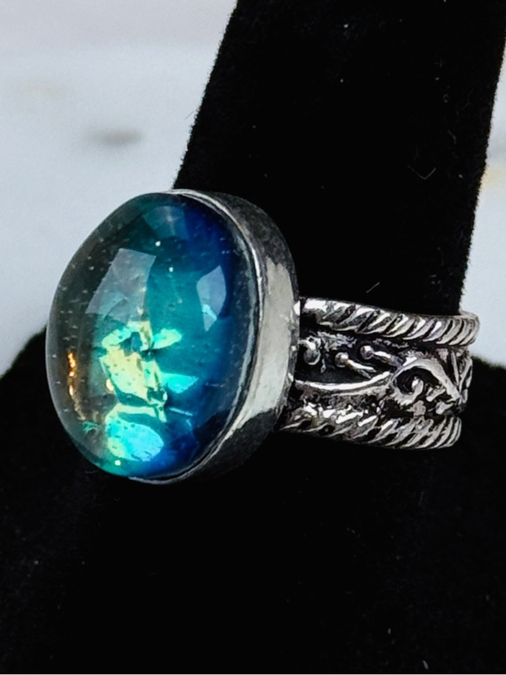 Beautiful statement ring size 6 1/2 with silver 925 overlay